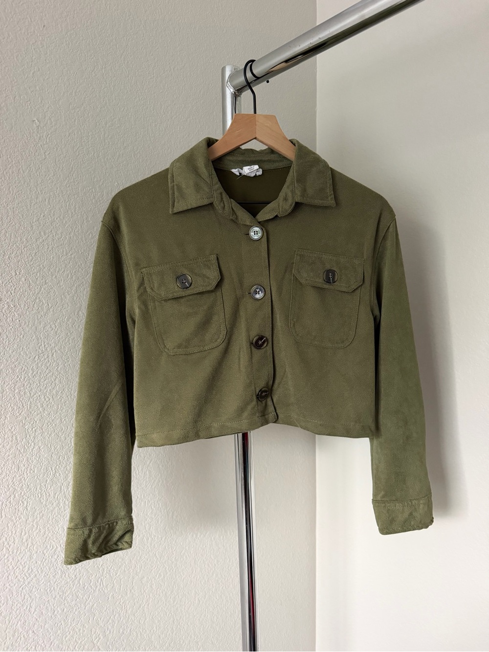 Ally B Olive Green Cropped Utility Jacket